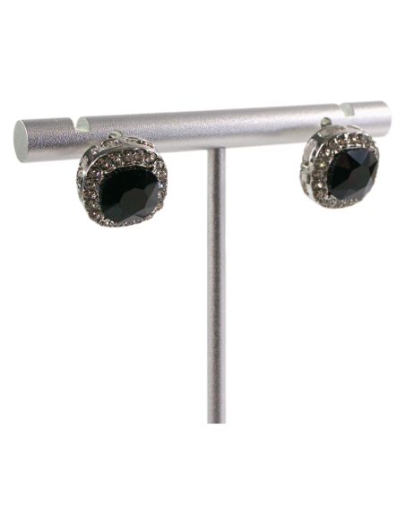 Kolczyki a'la BRYLANTY CZARNY W OPRAWIE LOLITA AKCESORIA srebrny sztyft 925