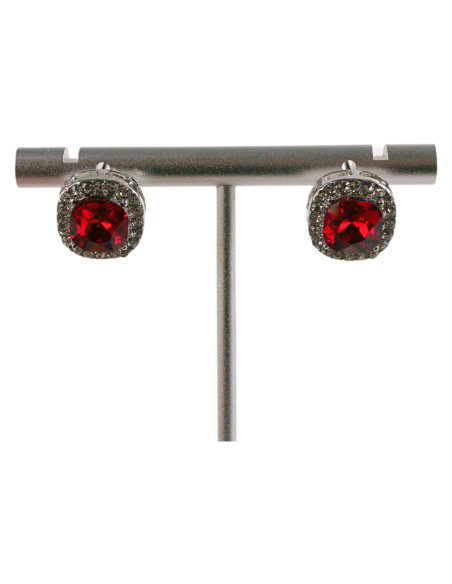 Kolczyki a'la BRYLANTY CZERWONE  LOLITA AKCESORIA srebrny sztyft 925