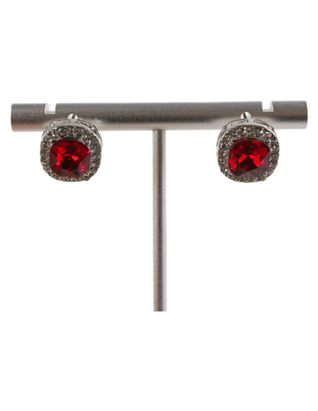 Kolczyki a'la BRYLANTY CZERWONE  LOLITA AKCESORIA srebrny sztyft 925