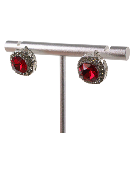 Kolczyki a'la BRYLANTY CZERWONE  LOLITA AKCESORIA srebrny sztyft 925