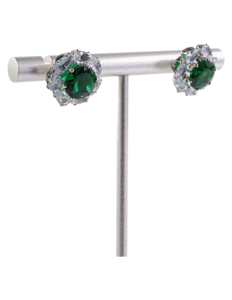 Kolczyki a'la BRYLANTY ZIELONE  LOLITA AKCESORIA srebrny sztyft 925