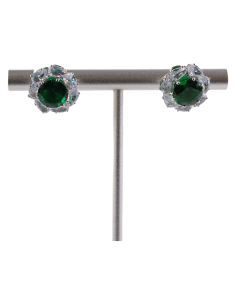 Kolczyki a'la BRYLANTY ZIELONE  LOLITA AKCESORIA srebrny... 2