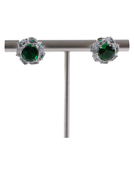 Kolczyki a'la BRYLANTY ZIELONE  LOLITA AKCESORIA srebrny sztyft 925