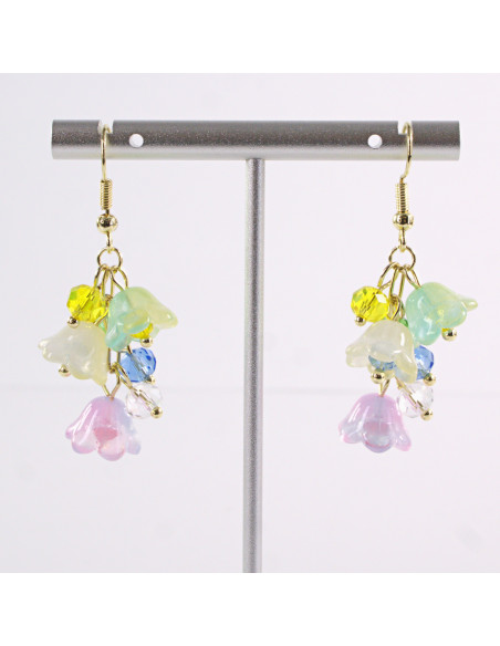 Kolczyki KOLOROWE DZWONECZNIKI LOLITA AKCESORIA srebrny sztyft 925