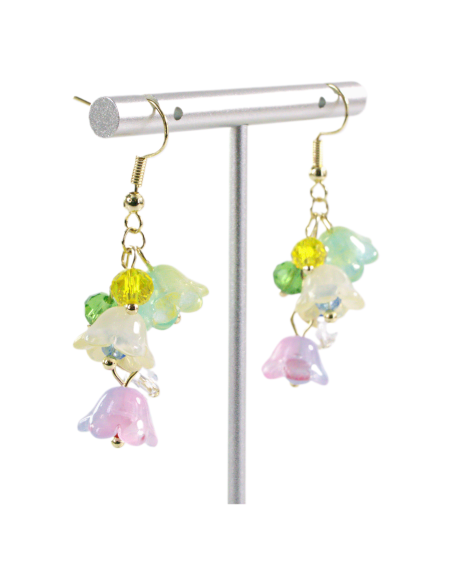 Kolczyki KOLOROWE DZWONECZNIKI LOLITA AKCESORIA srebrny sztyft 925