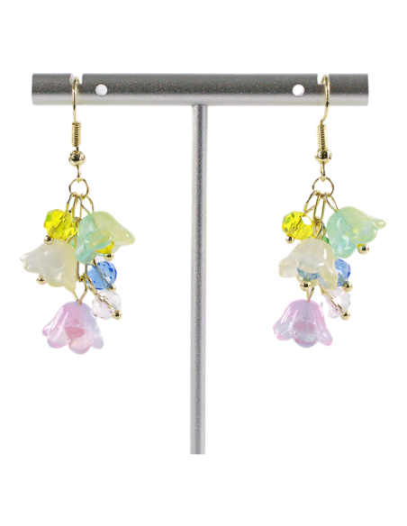 Kolczyki KOLOROWE DZWONECZNIKI LOLITA AKCESORIA srebrny sztyft 925