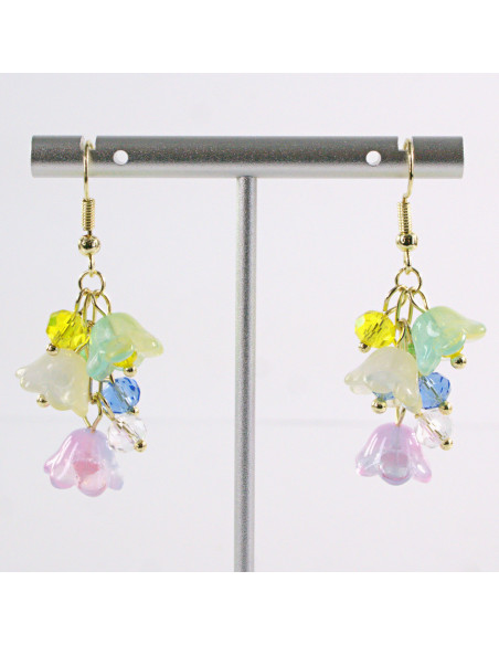 Kolczyki KOLOROWE DZWONECZNIKI LOLITA AKCESORIA srebrny sztyft 925