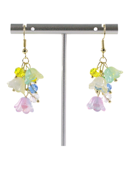 Kolczyki KOLOROWE DZWONECZNIKI LOLITA AKCESORIA srebrny sztyft 925