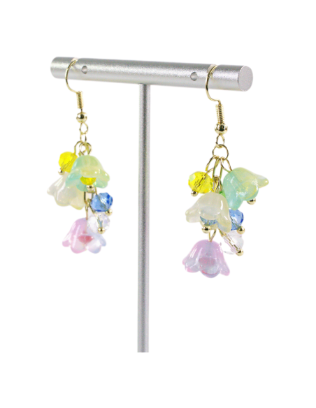 Kolczyki KOLOROWE DZWONECZNIKI LOLITA AKCESORIA srebrny sztyft 925