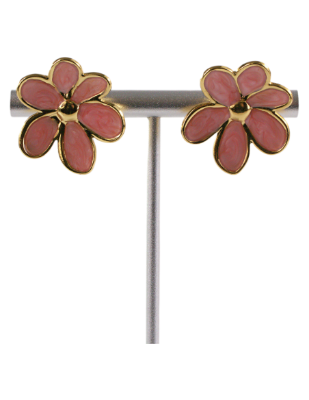 Kolczyki RÓŻOWE KWIATKI  STAL CHIRURGICZNA  LOLITA AKCESORIA