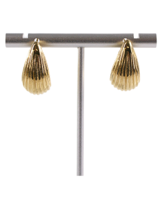 Kolczyki ZŁOTE KARBOWANE ŁEZKI KROPLE  STAL CHIRURGICZNA...