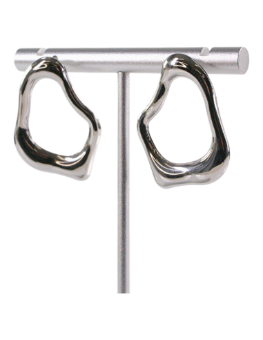 Kolczyki SREBRNE ASYMETRYCZNE CHMURKI  STAL...