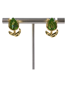 Kolczyki RÓŻA  ZIELONA RÓŻYCZKA STAL CHIRURGICZNA  LOLITA...