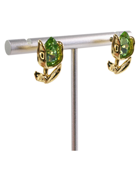 Kolczyki RÓŻA  ZIELONA RÓŻYCZKA STAL CHIRURGICZNA  LOLITA AKCESORIA