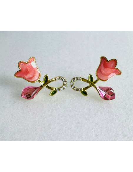 Kolczyki KWIATY KONWALIE BOHO Lolita Accessories srebrny sztyft 925