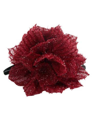 Klamra do Włosów WIECZOROWA BORDOWY KWIAT...