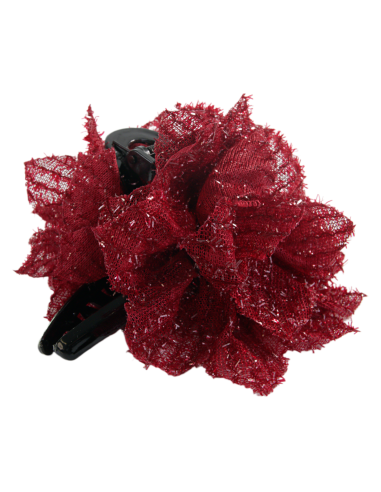 Klamra do Włosów WIECZOROWA BORDOWY KWIAT...