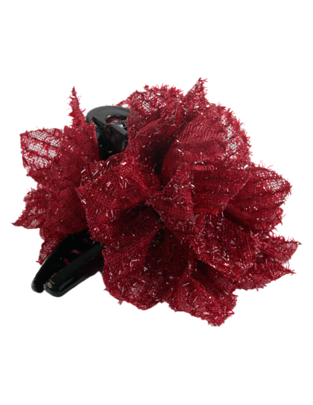 Klamra do Włosów WIECZOROWA BORDOWY KWIAT KWIATEK Lolita Akcesoria