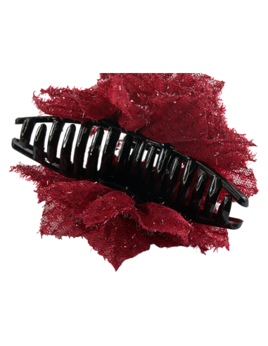 Klamra do Włosów WIECZOROWA BORDOWY KWIAT...
