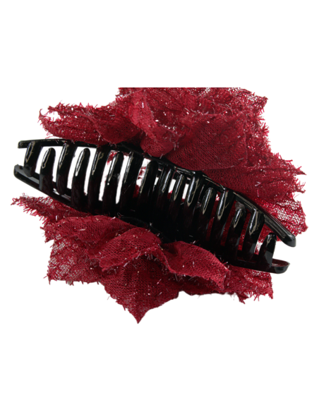 Klamra do Włosów WIECZOROWA BORDOWY KWIAT KWIATEK Lolita Akcesoria