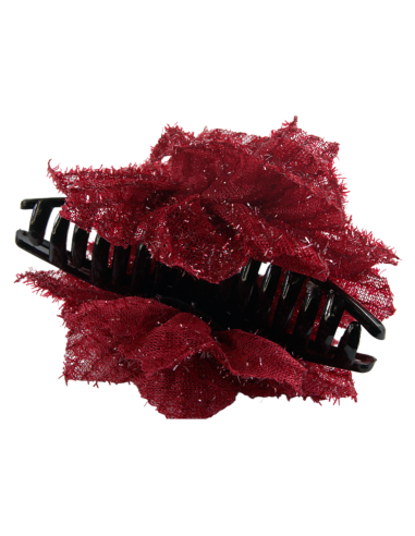 Klamra do Włosów WIECZOROWA BORDOWY KWIAT...