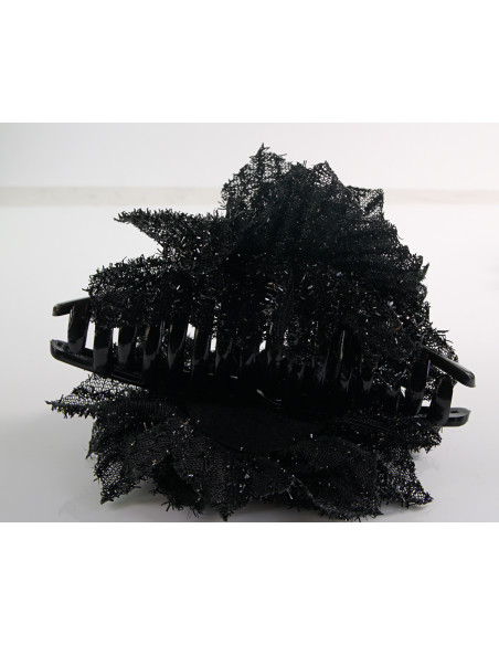 Klamra do Włosów WIECZOROWA CZARNY KWIAT KWIATEK  Lolita Akcesoria