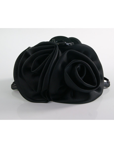 Klamra do Włosów WIECZOROWA CZARNA DWA KWIATY KWIAT  Lolita Akcesoria