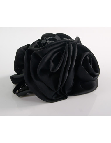 Klamra do Włosów WIECZOROWA CZARNA DWA KWIATY...