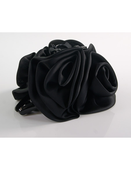 Klamra do Włosów WIECZOROWA CZARNA DWA KWIATY KWIAT  Lolita Akcesoria
