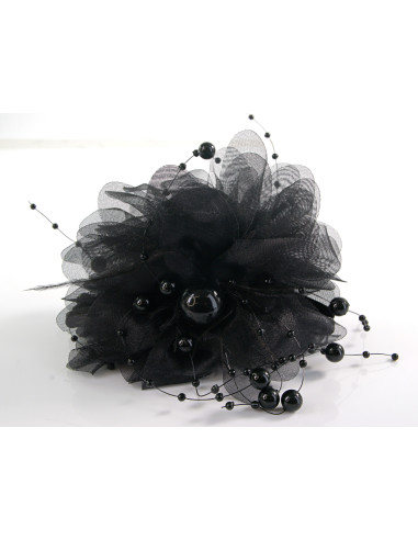 Klamra do Włosów WIECZOROWA CZARNY KWIAT...