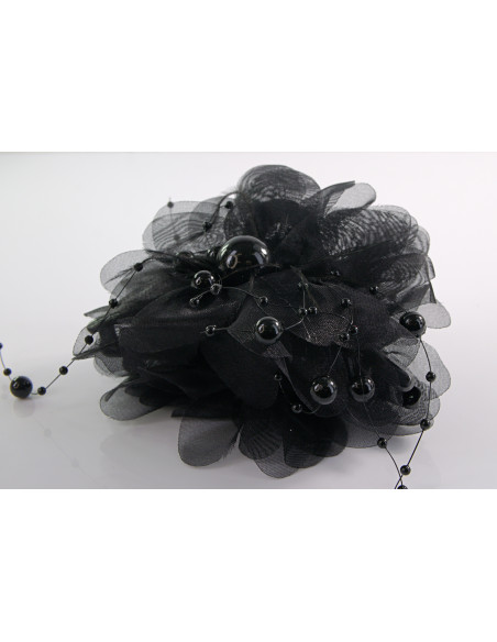 Klamra do Włosów WIECZOROWA CZARNY KWIAT KWIATEK  Lolita Akcesoria