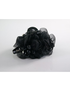 Klamra do Włosów WIECZOROWA CZARNY KWIATEK  Lolita Akcesoria