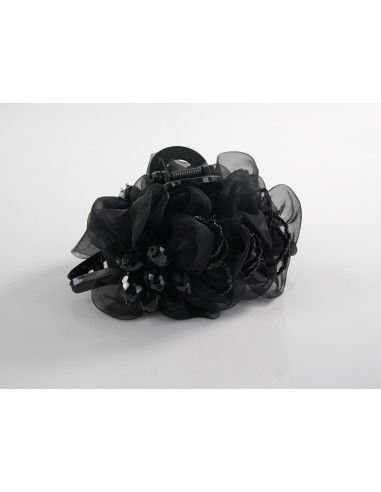 Klamra do Włosów WIECZOROWA CZARNY KWIATEK...