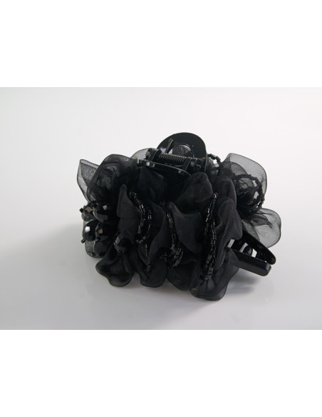 Klamra do Włosów WIECZOROWA CZARNY KWIATEK  Lolita Akcesoria