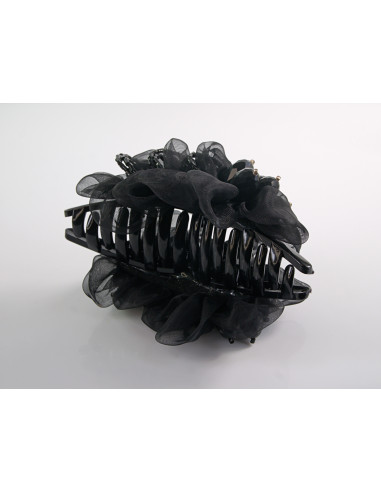 Klamra do Włosów WIECZOROWA CZARNY KWIATEK...