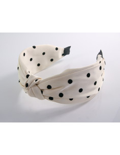 OPASKA do Włosów BIAŁA ECRU KROPKI WĘZEŁ / SUPEŁ SATYNA... 2
