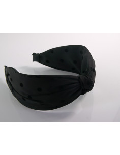 OPASKA do Włosów CZARNA KROPKI WĘZEŁ / SUPEŁ SATYNA...