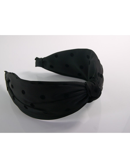 OPASKA do Włosów CZARNA KROPKI WĘZEŁ / SUPEŁ SATYNA Lolita Akcesoria