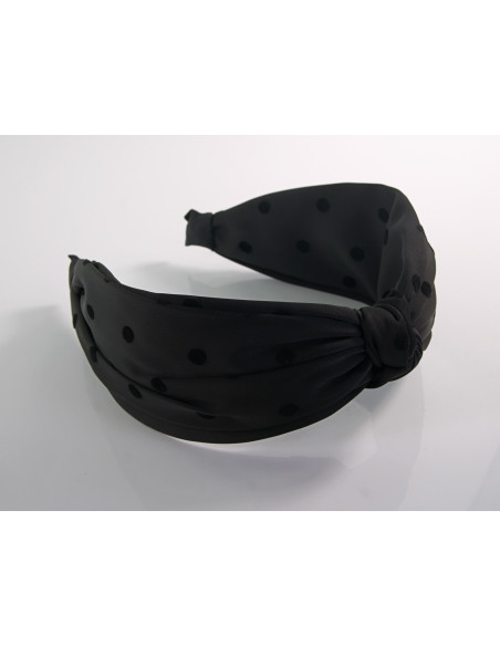 OPASKA do Włosów CZARNA KROPKI WĘZEŁ / SUPEŁ SATYNA Lolita Akcesoria