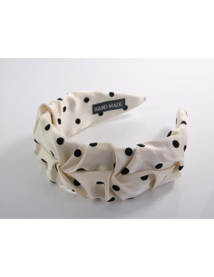 OPASKA do Włosów BIAŁA ECRU KROPKI  SATYNA Lolita Akcesoria 2