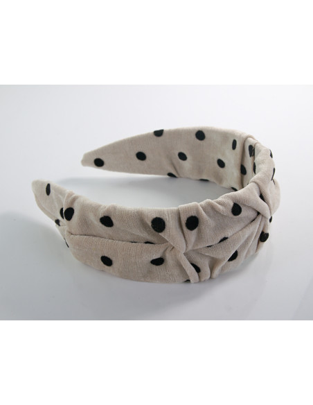 OPASKA do Włosów JASNY BEŻ / ECRU KROPKI KROPECZKI Lolita Akcesoria