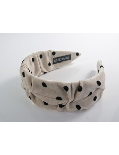 OPASKA do Włosów JASNY BEŻ / ECRU KROPKI KROPECZKI Lolita... 2