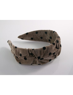 OPASKA do Włosów CIEMNY BEŻ KROPKI KROPECZKI Lolita...