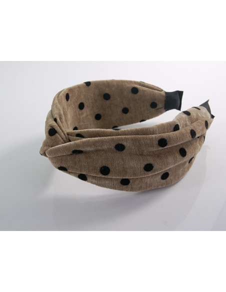 OPASKA do Włosów CIEMNY  BEŻ KROPKI KROPECZKI SUPEŁ Lolita Akcesoria