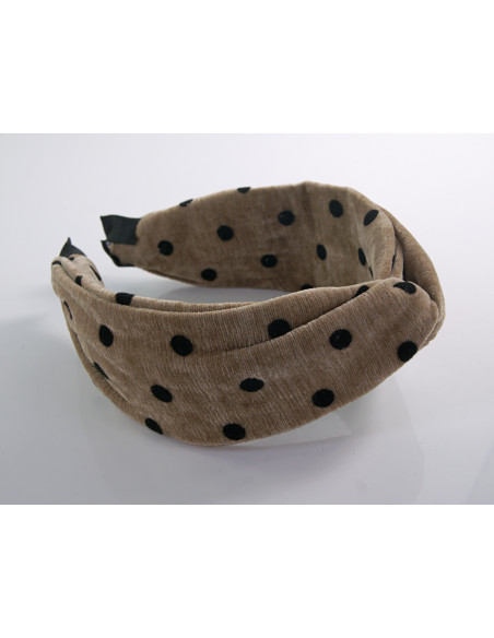 OPASKA do Włosów CIEMNY  BEŻ KROPKI KROPECZKI SUPEŁ Lolita Akcesoria