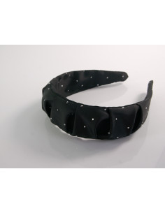 OPASKA do Włosów CZARNY SREBRNE DŻETY  MARSZCZONA  Lolita... 2