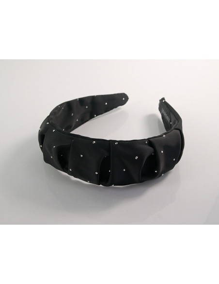 OPASKA do Włosów CZARNY SREBRNE DŻETY  MARSZCZONA  Lolita Akcesoria