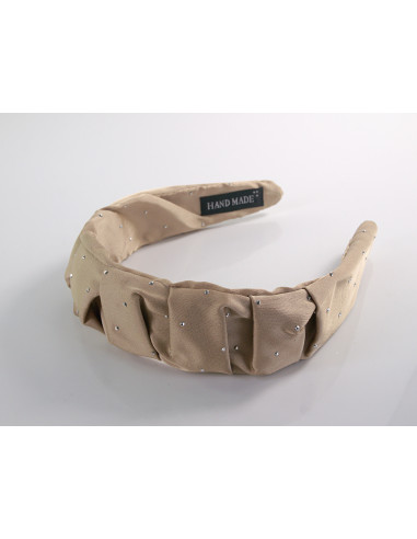 OPASKA do Włosów BEŻOWA  SREBRNE DŻETY...