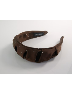 OPASKA do Włosów BRĄZOWA SREBRNE DŻETY  MARSZCZONA... 2