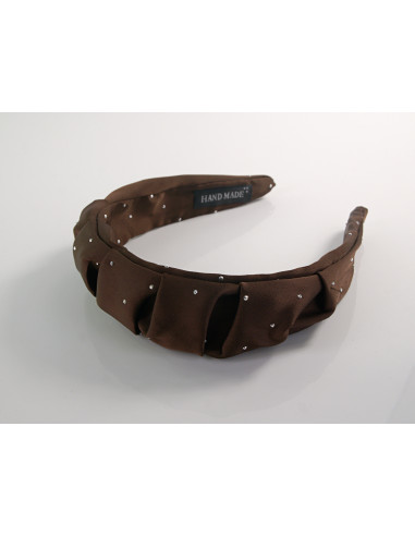 OPASKA do Włosów BRĄZOWA SREBRNE DŻETY...